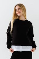 Світшот однотонний для дівчинки LAWA GBC02306 134 см Чорний shop (2000990901675)