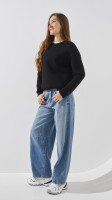 Cвітшот однотонний жіночий LAWA WBC02318 3XL Чорний shop (2888000022912)  Фото №2