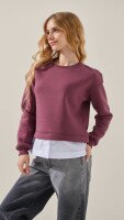 Світшот однотонний для дівчинки LAWA GBC02306 164 см Сливовий shop (2888000030948)  Фото №1