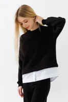 Світшот однотонний для дівчинки LAWA GBC02306 164 см Чорний shop (2888000022783)  Фото №1