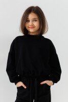 Світшот однотонний для дівчинки LAWA GBC02322 122 см Чорний shop (2000991050839)
