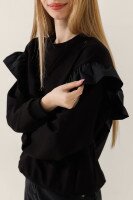 Світшот однотонний для дівчинки LAWA GTC02310 158 см Чорний shop (2000991016224)  Фото №1