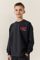 Світшот з принтом для хлопчика LAWA P-BB02311 122 см Графітовий shop (2000991050907)
