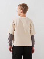 Світшот з принтом для хлопчика LAWA P-BB02339 134 см Бежевий shop (2000999536250)  Фото №2