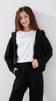 Толстовка однотонна для дівчинки LAWA K-GBC02301 146 см Чорний shop (2000999479274)  Фото №1