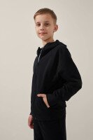 Толстовка однотонна для хлопчика LAWA BBC02321 128 см Чорний shop (2000999147708)  Фото №2