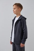 Толстовка однотонна для хлопчика LAWA BBC02321 122 см Графітовий shop (2000999147135)  Фото №2