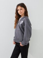 Толстовка з принтом для дівчинки LAWA P-GB02343 140 см Графітовий shop (2000999564109)  Фото №0