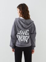 Толстовка з принтом для дівчинки LAWA P-GB02343 140 см Графітовий shop (2000999564109)  Фото №2