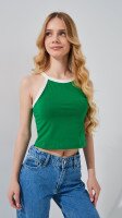 Топ однотонний для дівчинки LAWA GTC02315 134 см Зелено-молочний shop (2000999216350)