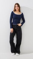 Топ однотонний жіночий LAWA WTC02478 S Темно-синій shop (2000999518119)  Фото №0