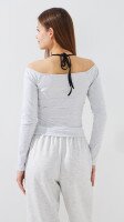 Топ однотонний жіночий LAWA WTC02479 S Сірий меланж shop (2000999562556)  Фото №3