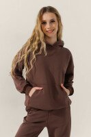 Худі однотонний для дівчинки LAWA GBC02327 122 см Шоколадний shop (2000991000148)