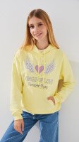 Худі з принтом для дівчинки LAWA P-GB02337 134 см Лимонний shop (2000999310584)