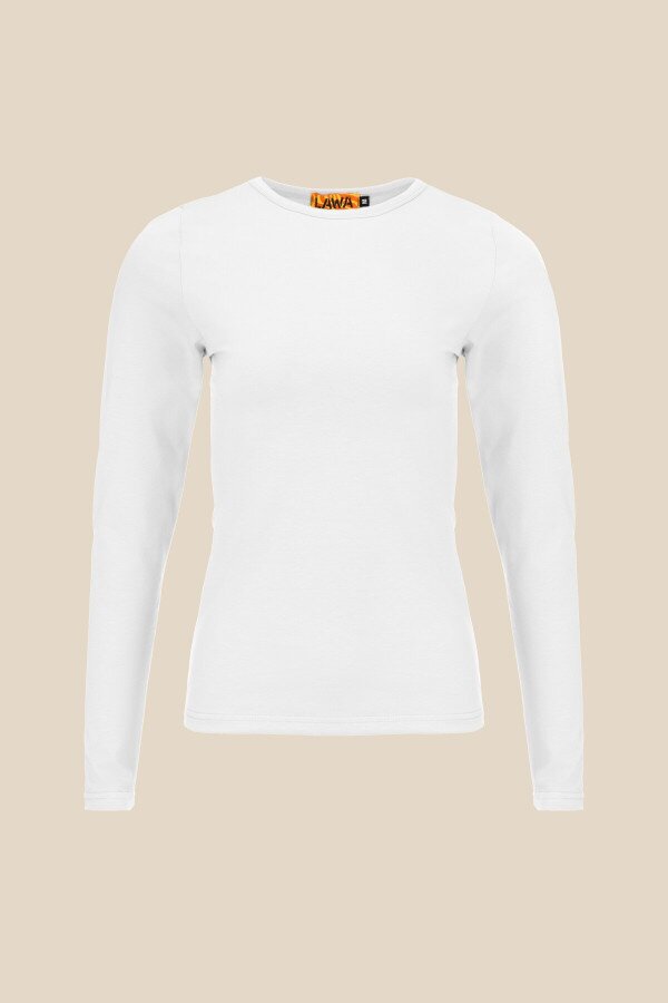Лонгслів однотонний жіночий LAWA WBC02348 3XL Білий shop (2888000005045)  Фото №0