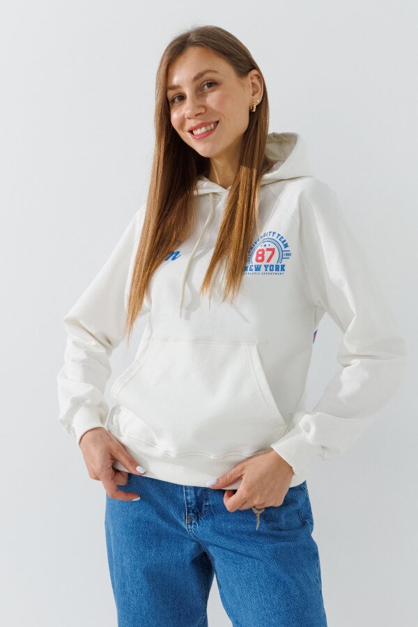 Худі з принтом жіночий LAWA P-WB02377 XS Молочний shop (2000991050549)  Фото №0