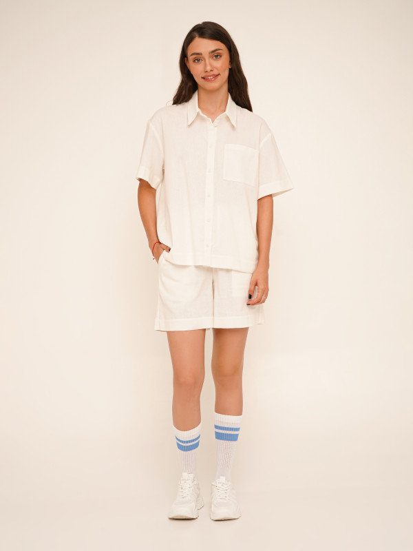 Шорти однотонні жіночі LAWA K-WTC02393 M Молочний shop (2000990648884)  Фото №0