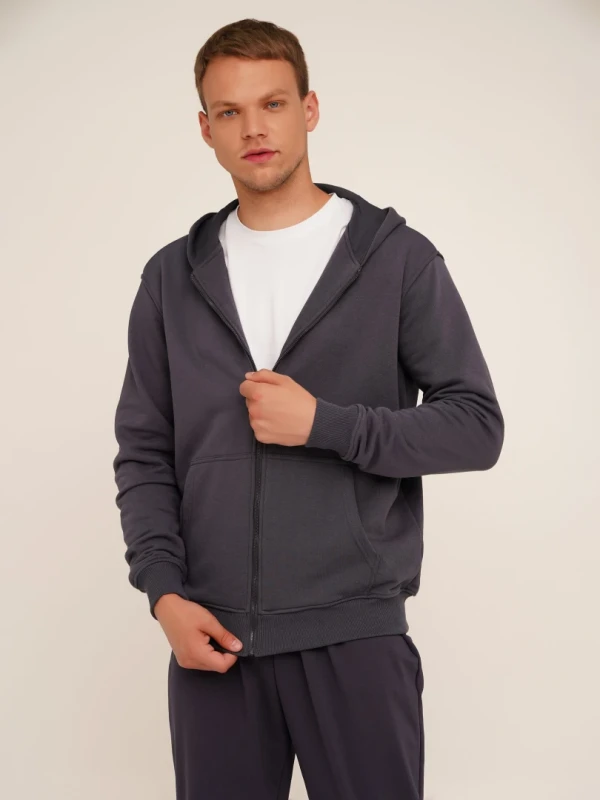 Толстовка однотонна чоловіча LAWA MBC02319 3XL Графітовий shop (2000991050662)  Фото №0
