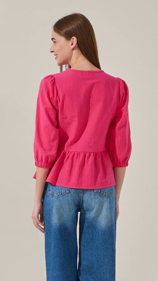 Блуза однотонна жіноча LAWA WTC02428 M Малиновий shop (2000999227394)  Фото №4