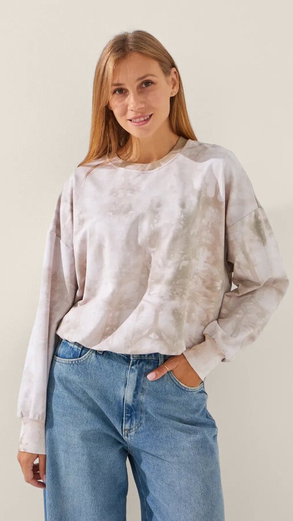 Cвітшот з візерунком жіночий LAWA WTC02446 XL Бежевий shop (2888000000491)  Фото №0