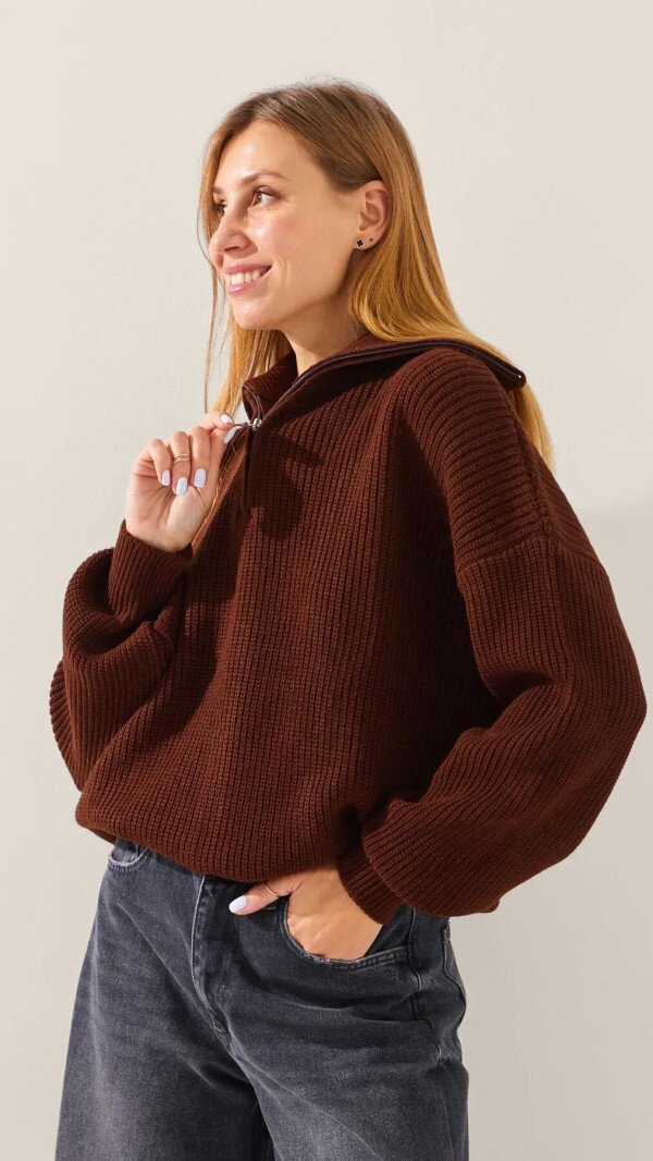 Джемпер однотонний жіночий LAWA WTC02455 S Шоколадний shop (2888000019677)  Фото №1