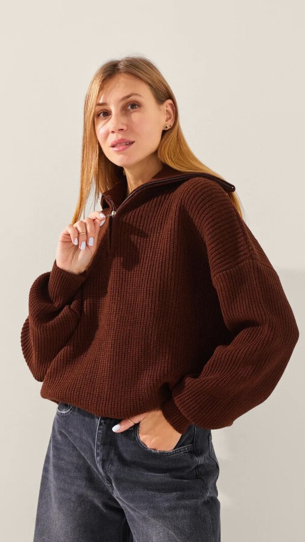 Джемпер однотонний жіночий LAWA WTC02455 S Шоколадний shop (2888000019677)  Фото №3