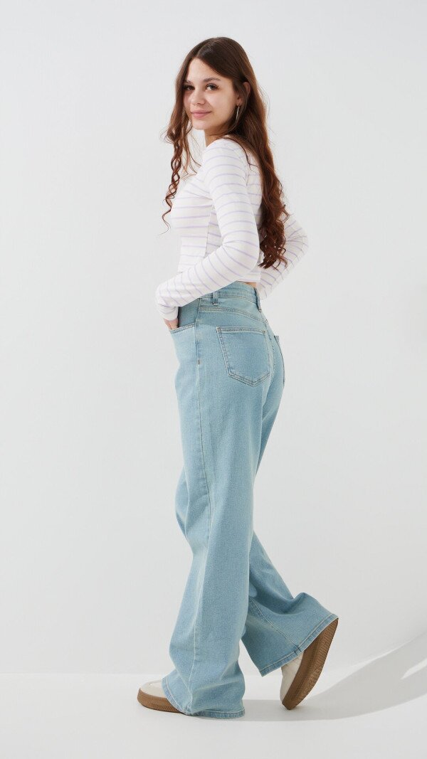 Джинси кльош однотонні жіночі LAWA WTC02458 34 Блакитний shop (2000999402326)  Фото №3