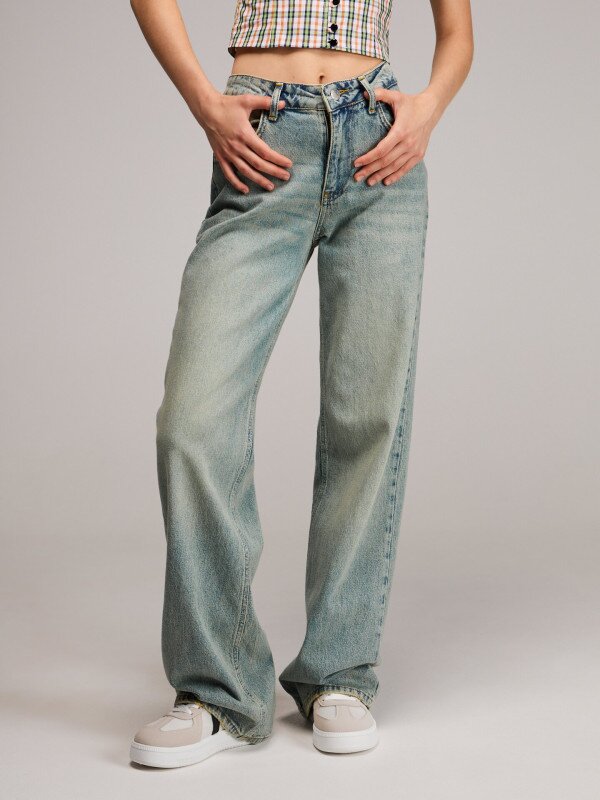 Джинси прямі однотонні жіночі LAWA WTC02507 34 Синій shop (2000999647031)  Фото №1