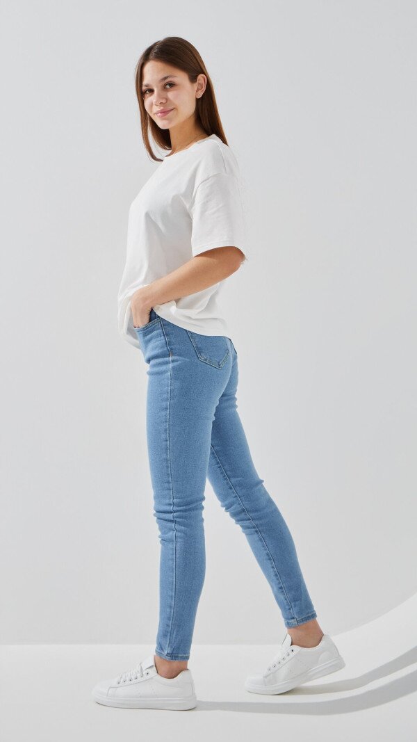Джинси Slim Fit жіночі LAWA WBC02413 34 Світло-синій shop (2000999394256)  Фото №3