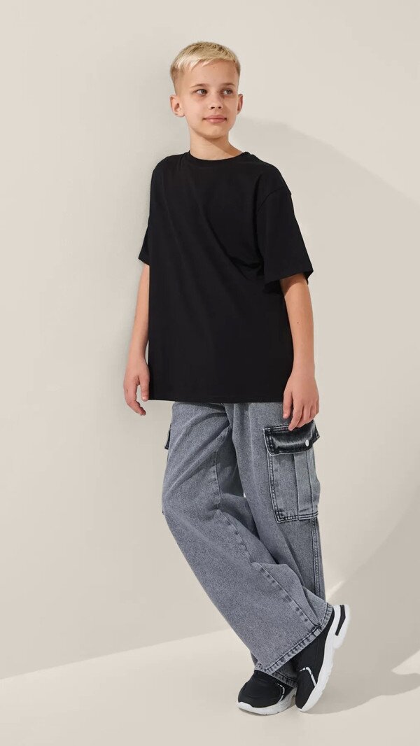 Футболка однотонна для хлопчика LAWA BBC02307 146 см Чорний shop (2000999186127)  Фото №1