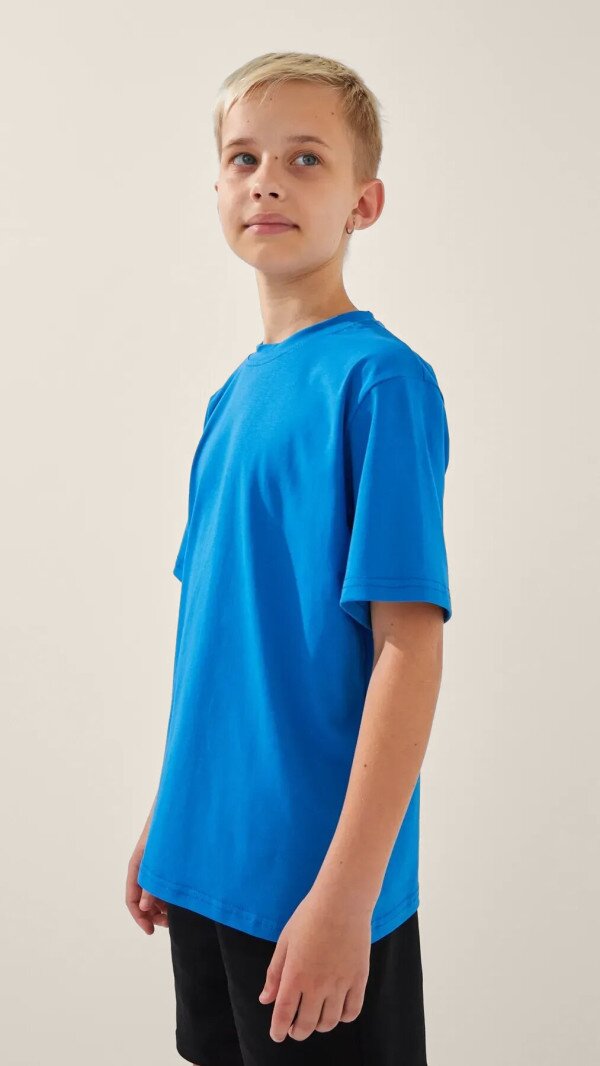 Футболка однотонна для хлопчика LAWA BBC02307 146 см Синій shop (2000999218392)  Фото №2