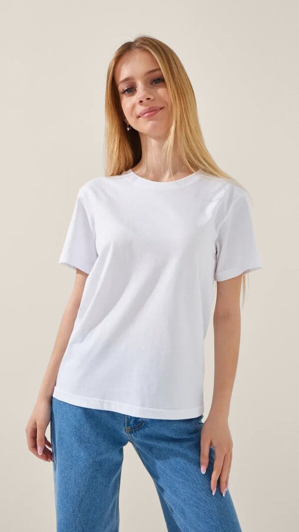Футболка однотонна дитяча LAWA KBC02303 134 см Білий shop (2000990832962)  Фото №4