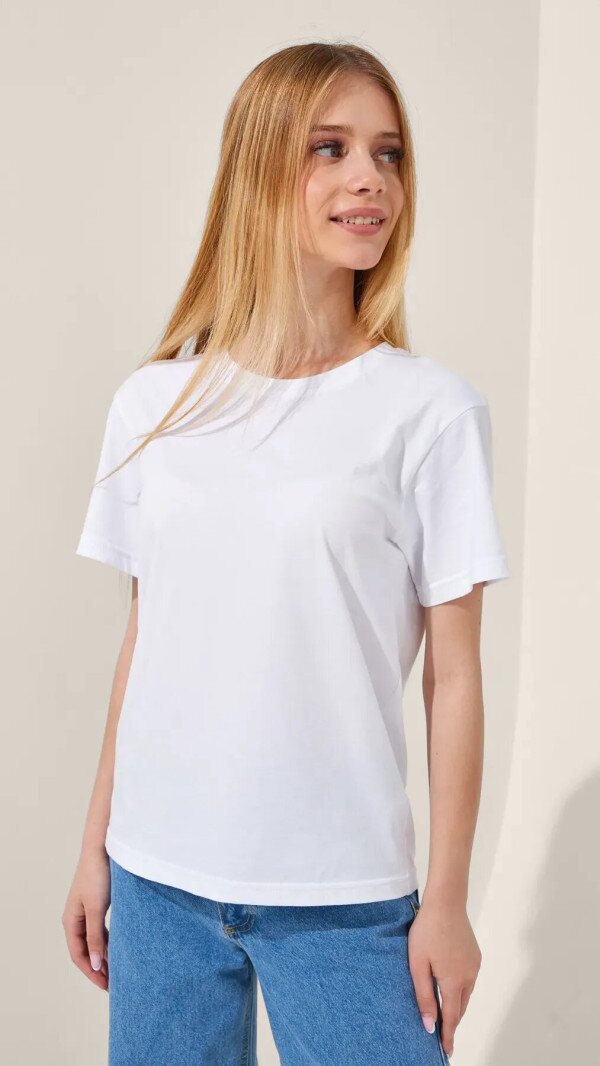 Футболка однотонна дитяча LAWA KBC02303 134 см Білий shop (2000990832962)  Фото №6