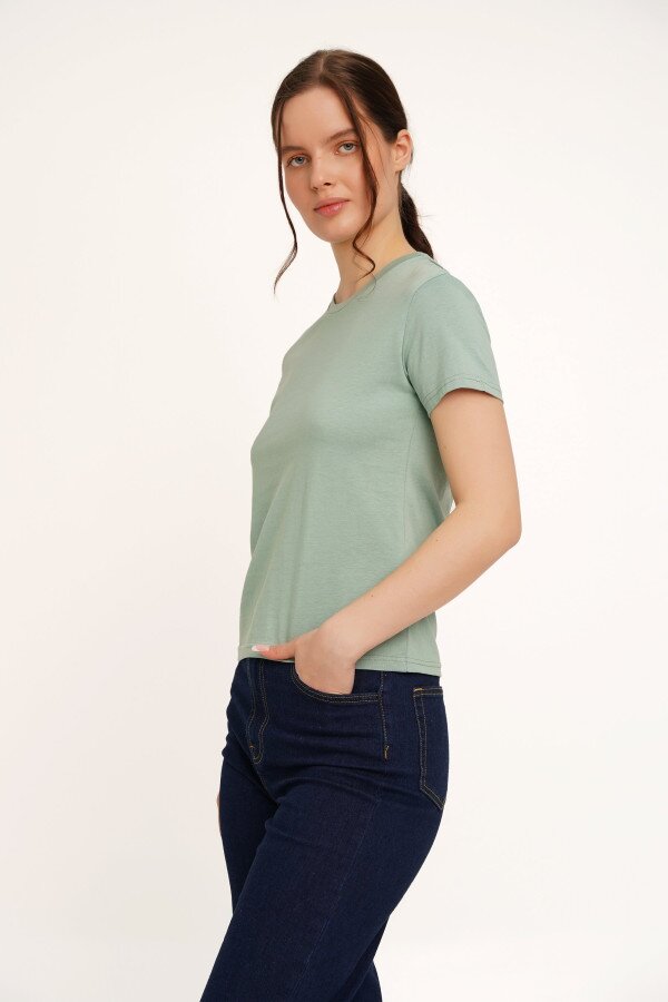 Футболка однотонна жіноча LAWA WBC02303 L Зелений shop (2000990453471)  Фото №0