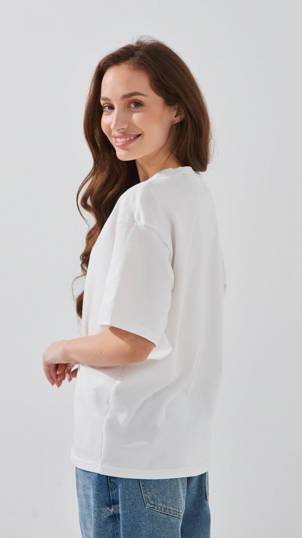 Футболка однотонна жіноча LAWA WBC02301 XS Молочний shop (2000999182389)  Фото №5