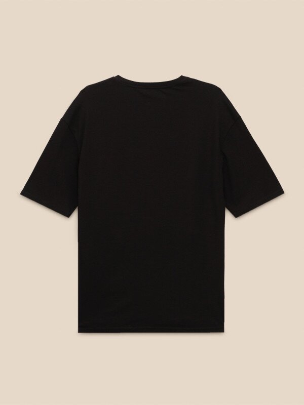 Футболка оверсайз з принтом чоловіча LAWA P-MB02379 XL Чорний shop (2000999667633)  Фото №3