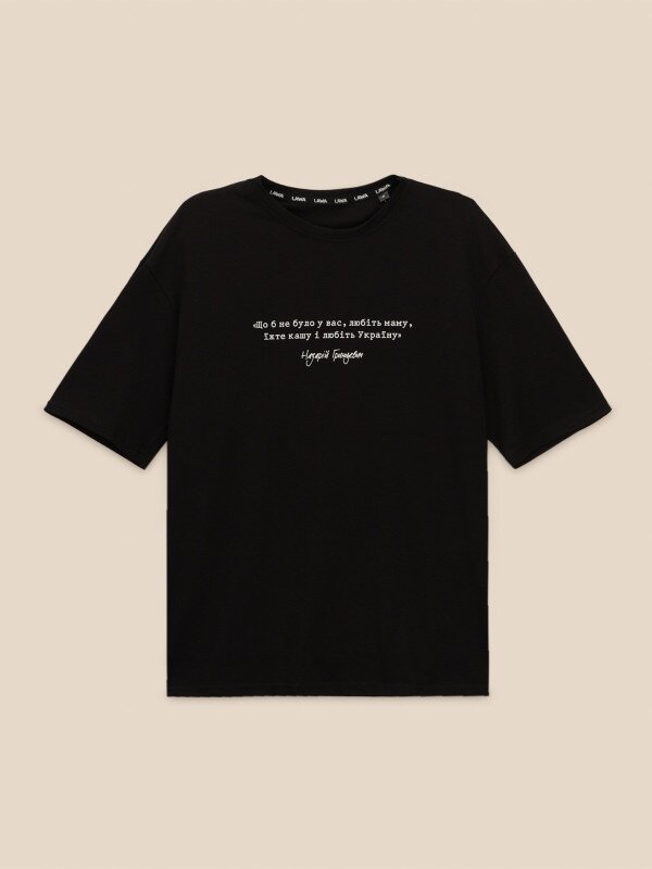 Футболка оверсайз з принтом чоловіча LAWA P-MB02379 XL Чорний shop (2000999667633)  Фото №1