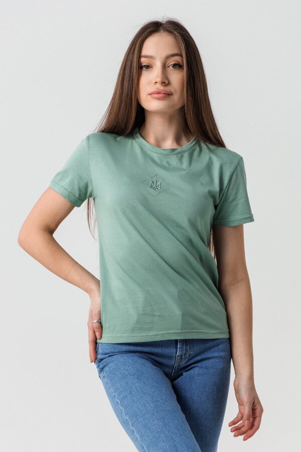 Футболка патріотична жіноча LAWA E-WB02318 XS Зелений shop (2000990504487)  Фото №0