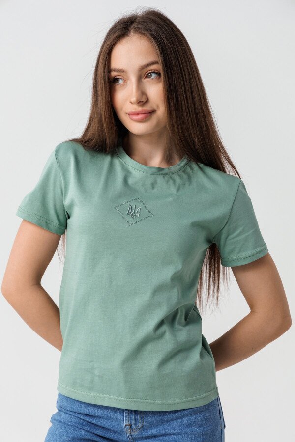 Футболка патріотична жіноча LAWA E-WB02318 XS Зелений shop (2000990504487)  Фото №1