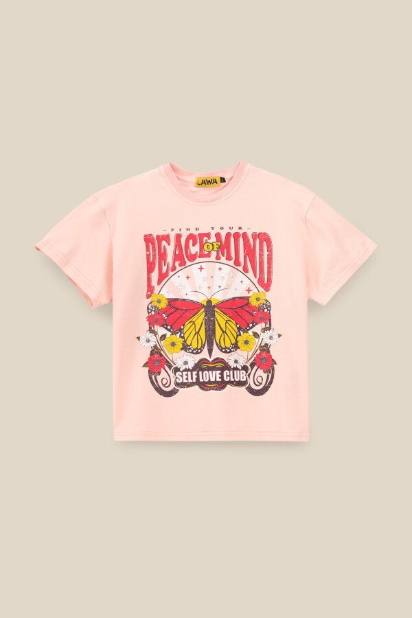 Футболка з принтом для дівчинки LAWA P-GB02305 152 см Рожевий shop (2000990877024)  Фото №0