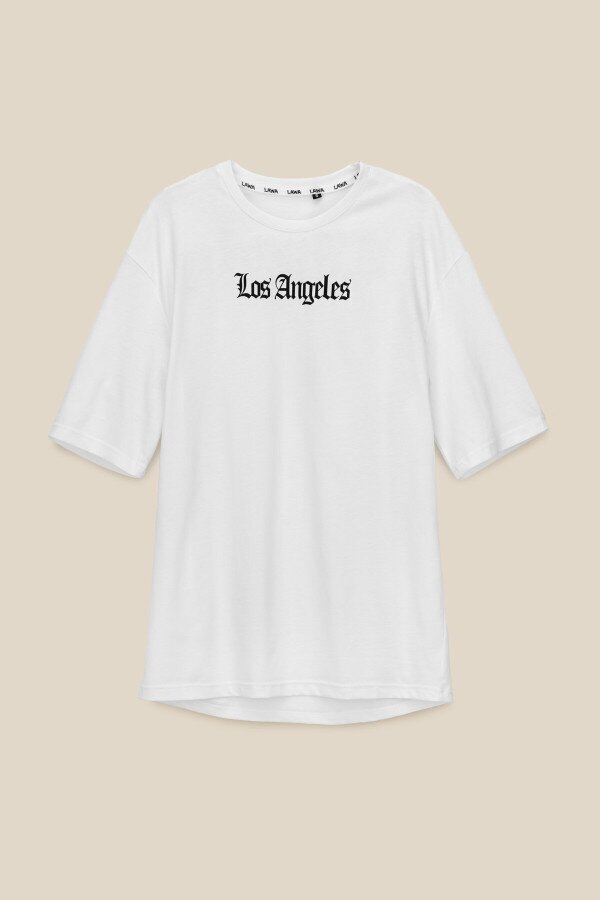 Футболка з принтом Los Angeles чоловіча LAWA P-MB02303 L Білий shop (2000990540607)  Фото №1