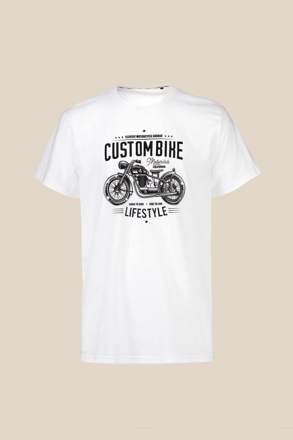 Футболка з принтом чоловіча LAWA P-MB02315 2XL Білий shop (2000990675552)  Фото №1