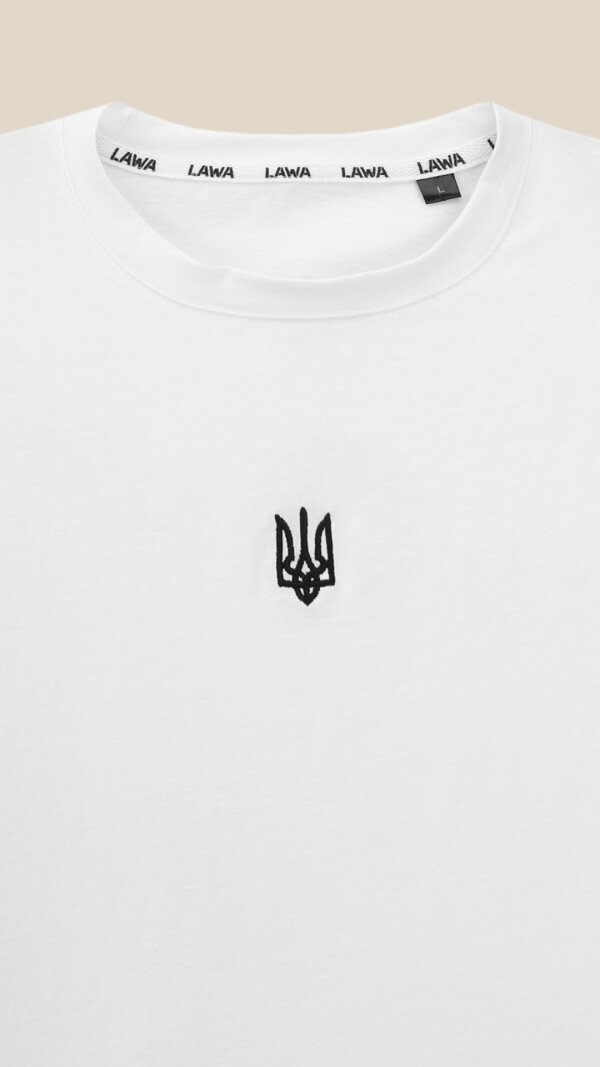 Футболка з принтом чоловіча Герб чорний LAWA E-MB02307 S Білий shop (2000990242808)  Фото №1