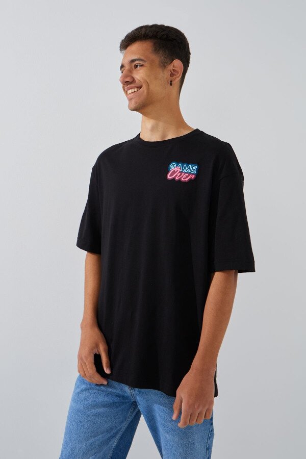 Футболка з принтом чоловіча LAWA P-MB02333 XL Чорний shop (2000999157714)  Фото №0
