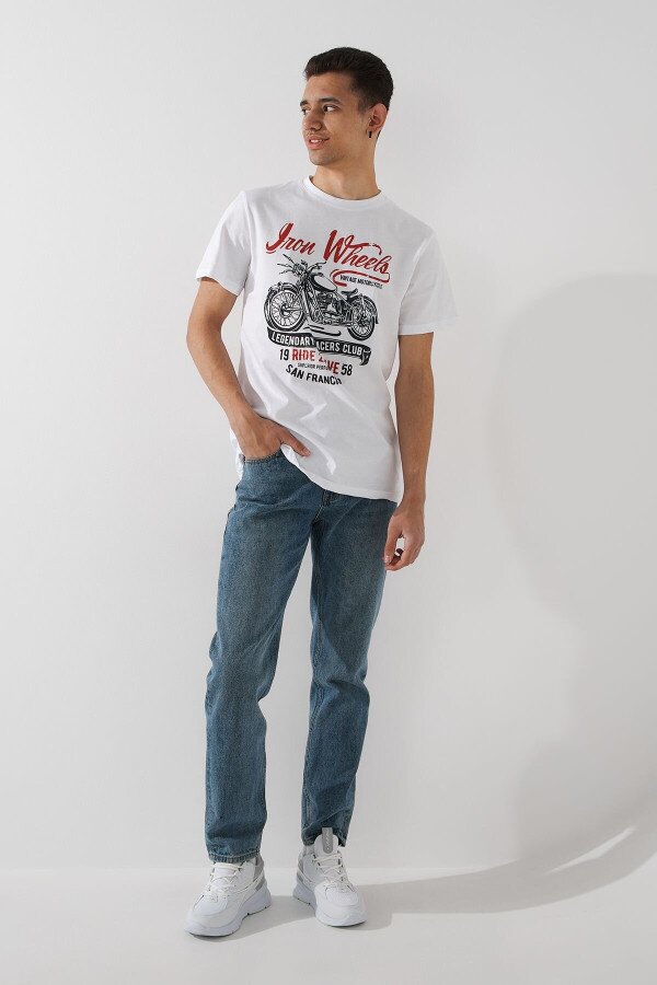 Футболка з принтом чоловіча LAWA P-MB02334 S Білий shop (2000991055179)  Фото №1