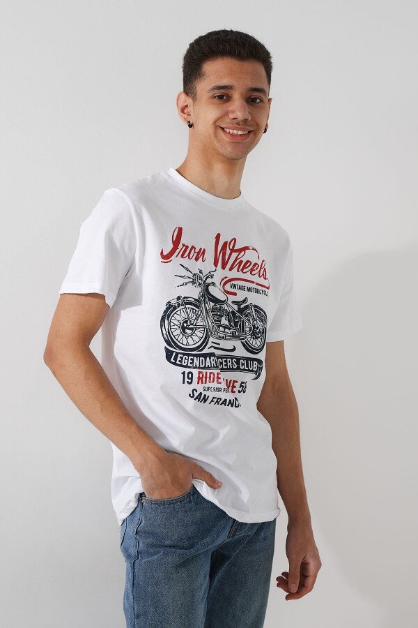 Футболка з принтом чоловіча LAWA P-MB02334 S Білий shop (2000991055179)  Фото №2