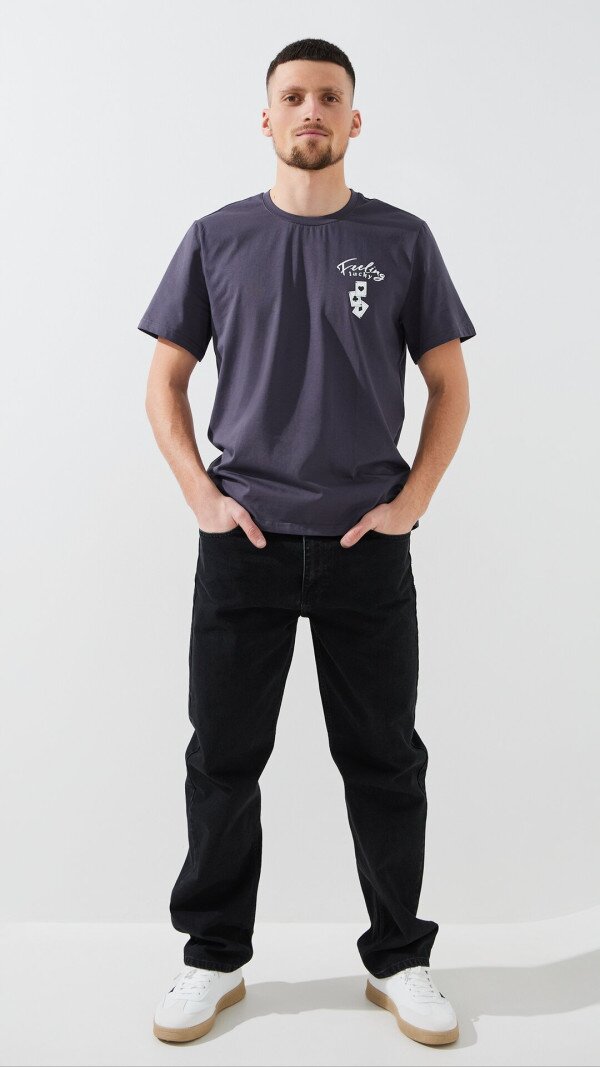 Футболка з принтом чоловіча LAWA P-MB02343 S Темно-сірий shop (2888000007780)  Фото №2