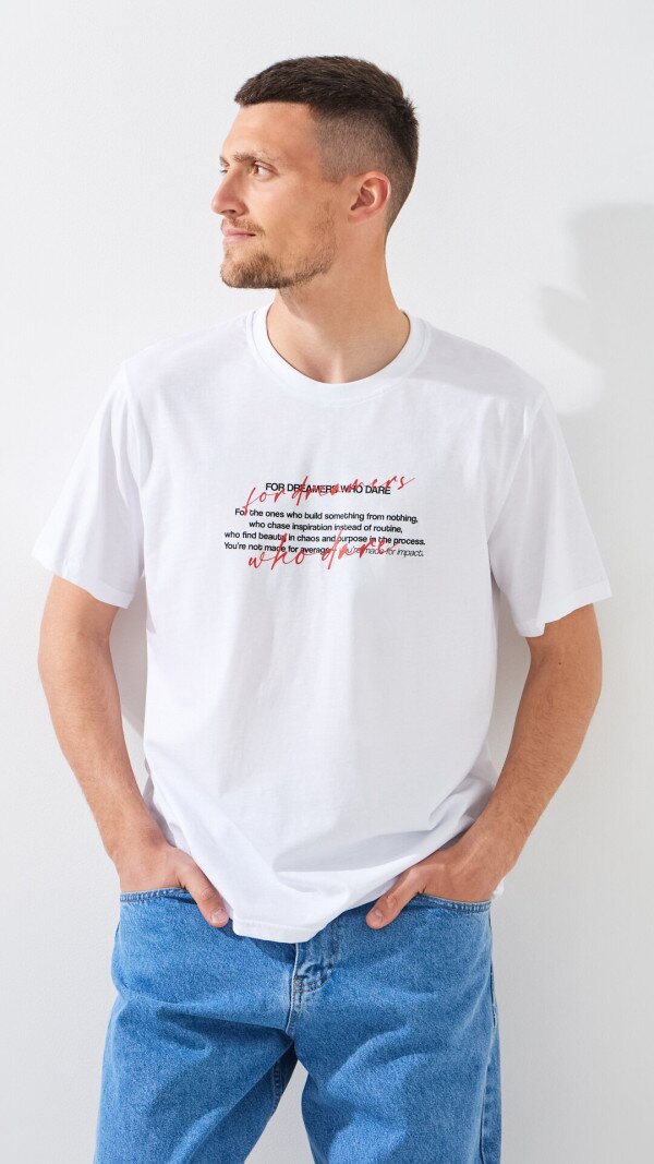 Футболка з принтом чоловіча LAWA P-MB02357 S Білий shop (2000999509414)  Фото №1