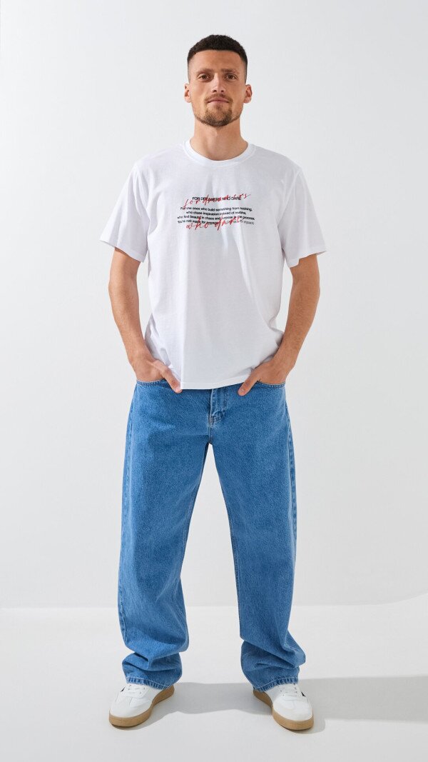 Футболка з принтом чоловіча LAWA P-MB02357 S Білий shop (2000999509414)  Фото №2