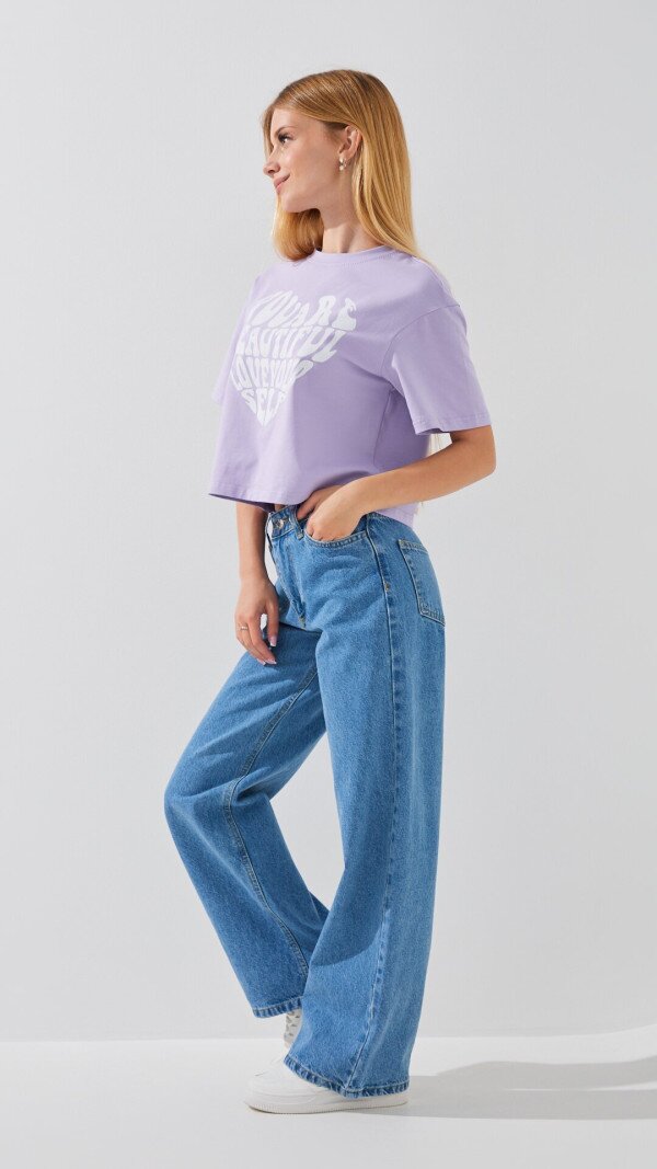 Футболка з принтом для дiвчинки LAWA P-GB02318 152 см Лавандовий shop (2000999293023)  Фото №3